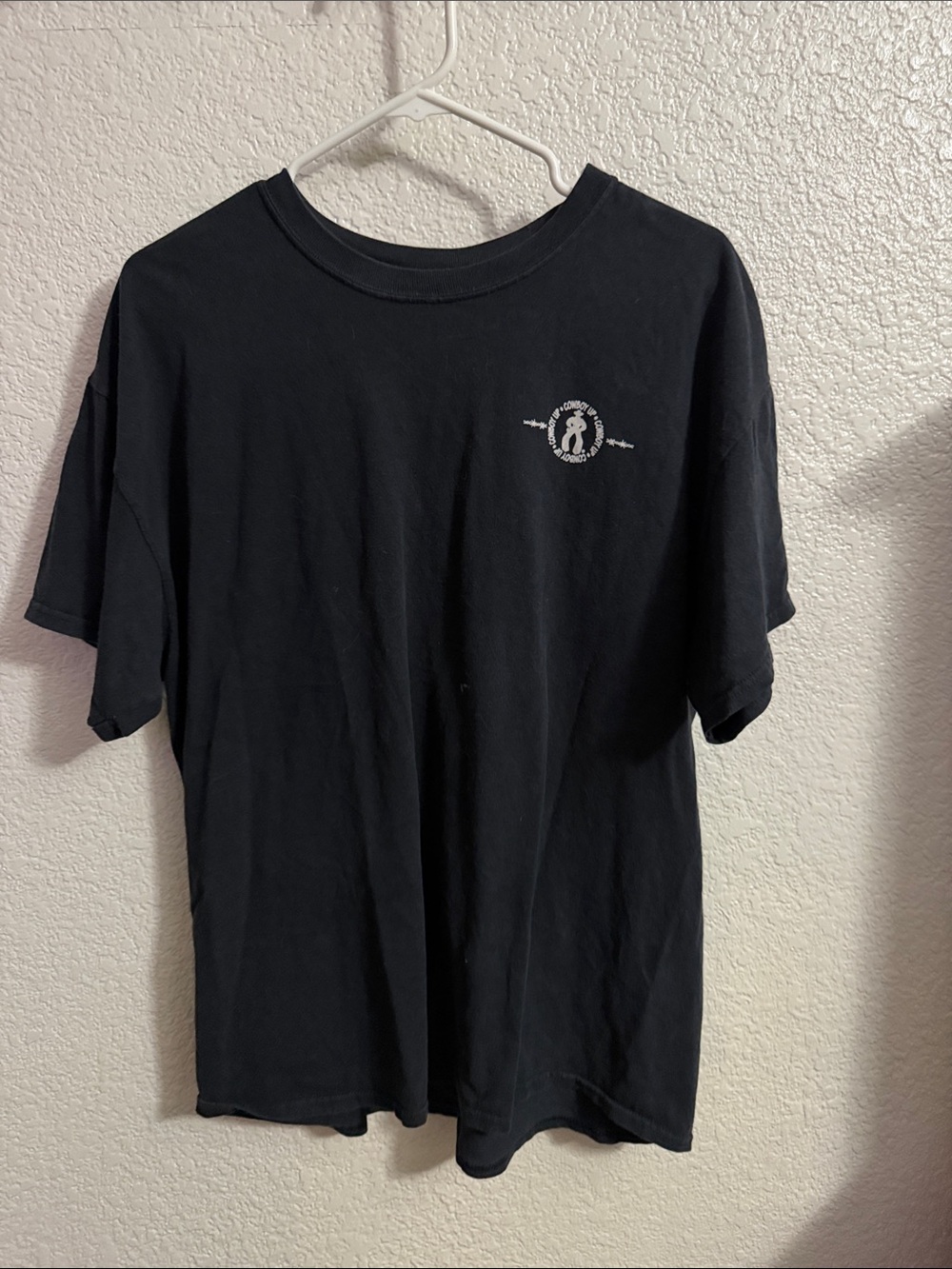 Cowboy Up Black Short-Sleeve Graphic Tee with Chest Emblem